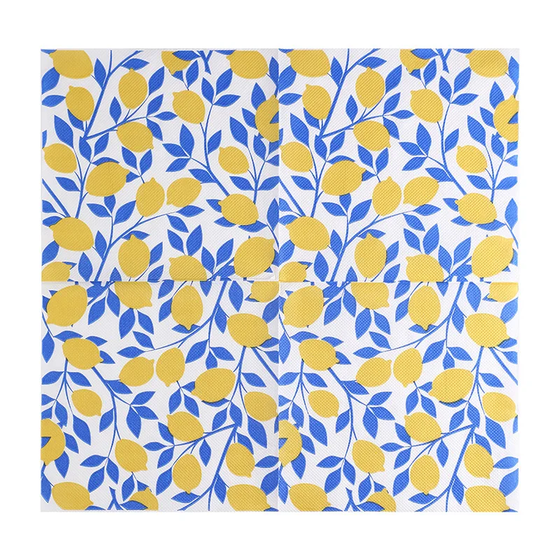 10/20pcs Dessert Shop Placemats Summer Lemon Party Print Disposable Home Use Placemat Paper Holiday Ambience Decoration Paper