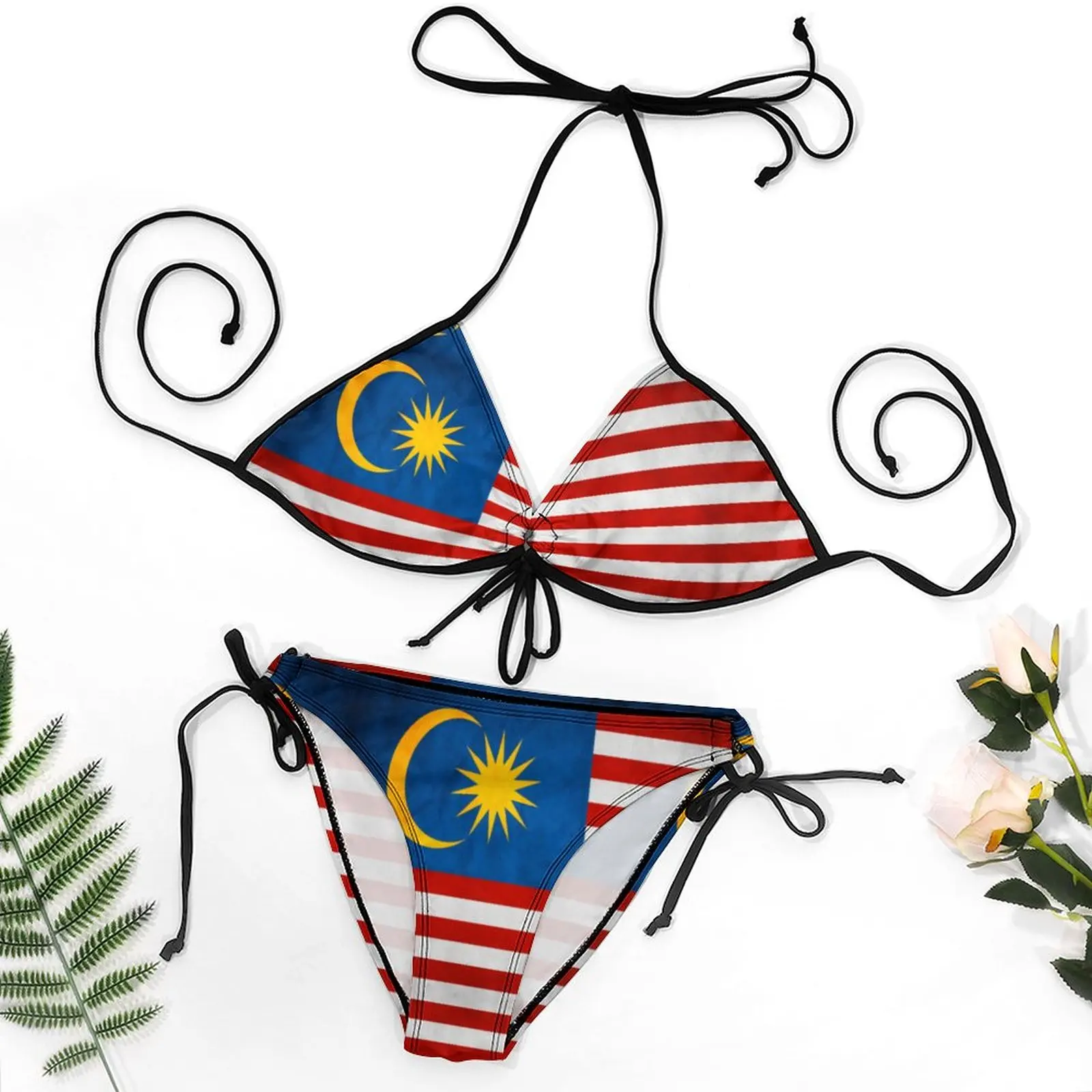 

Malaysia Malaysian Flag National Flag of Malaysia Bikini Creative Sexy Women's Bikinis Humor Graphic Swimming Top Quality Swim