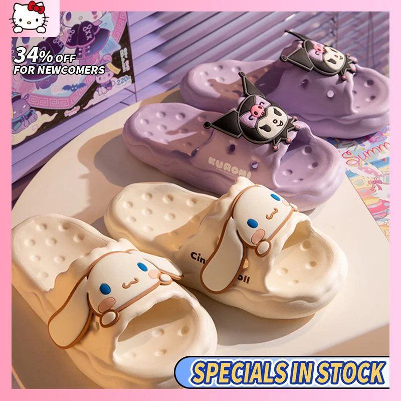 

Sanrio Anime Kawaii Kuromi Cinnamoroll Slipper Cute Cartoon My Melody Summer Eva Soft Soled Home Non-Slip Sandals Creative Gifts