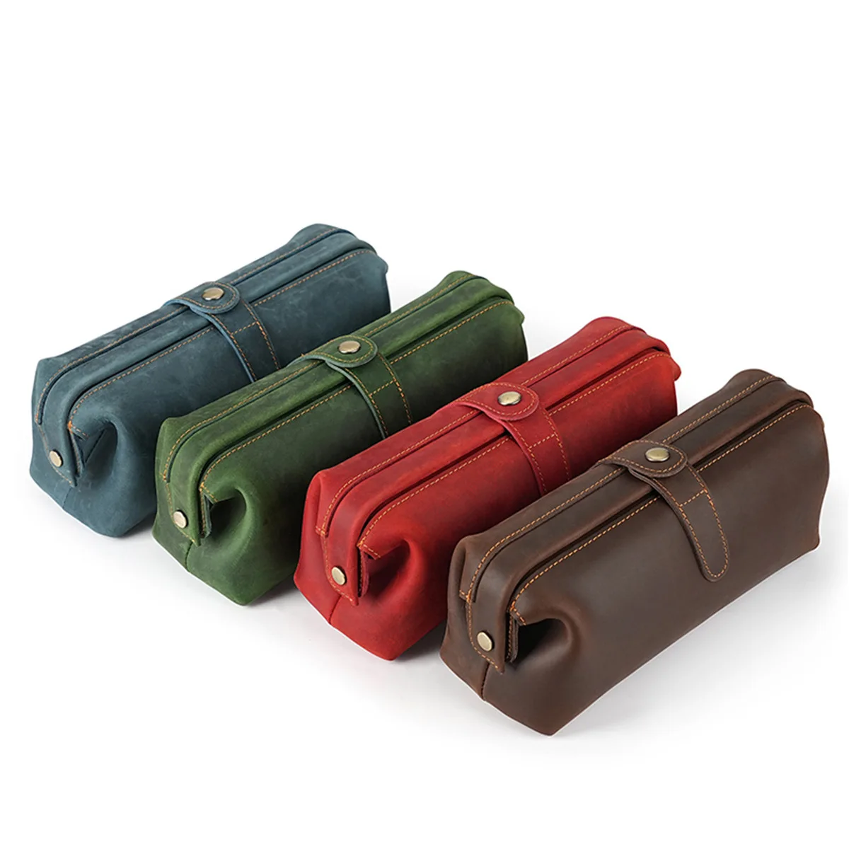 First-Layer Cowhide Toiletry Bag Large-Capacity Cosmetics Lipstick Storage Bag Girls Clutch Bag Mobile Phone Bag Genuine Leather