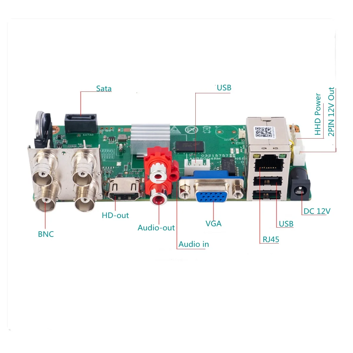 XM H.265 4CH 5 in 1 AHD CVI TVI IP CVBS 5MP-N CCTV DVR Board support Motion Detection and 4 Record mode Video surveillance