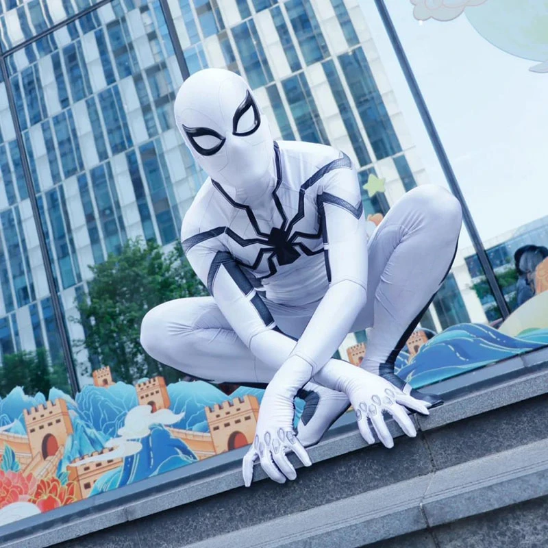 ️ زي سبايدر مان الأبيض والأسود (White Spider-Man S...