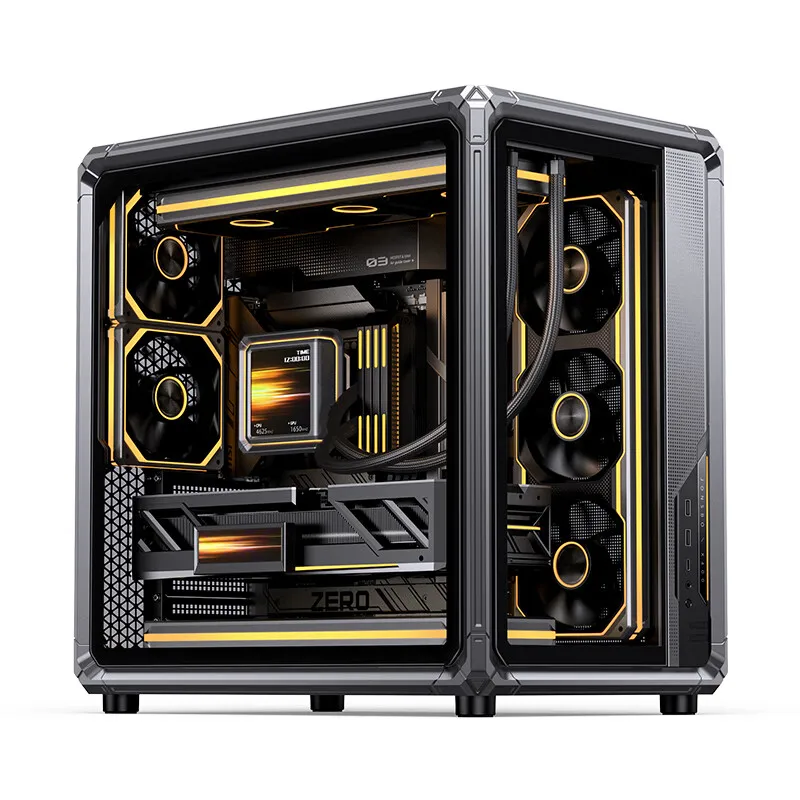 JONSBO X400 ATX 오션 뷰 룸 케이스: 게이밍 프레임/360mm 수냉/5V ARGB 조명/13개 팬 마운트/후면 팬 마운트 지원