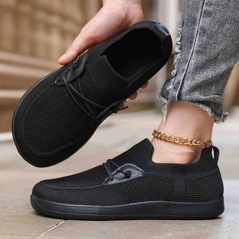 Simple Women's Wide Toe Shoes Lightweight Soft Sole Zero Drop Sole Casual Flat Shoes Breathable Comfortable Trail Walking Shoes