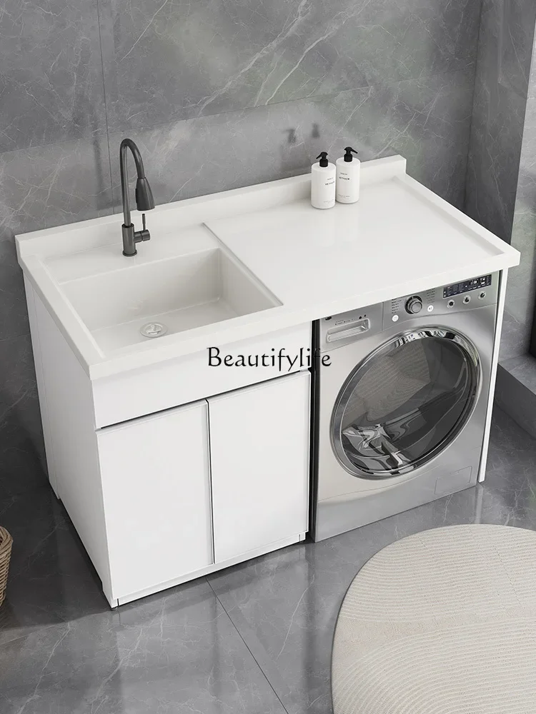 

Alumimum Washing Machine Cabinet Combination without Washboard Customization Integrated Wash Wardrobe Inter-Platform Basin