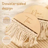 Baby Milestone Monthly Milestone Wooden Tassel Milestone Cards  Baby Newborn Photo Accessories Photography Props Newborn Gift 3