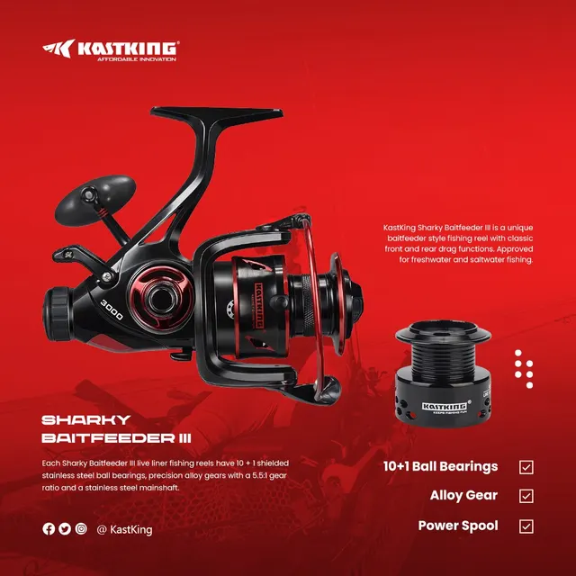 Kastking Baitfeeder Iii 11bbs Faster Speed 5.1:1/5.5:1 Fishing Reel For  Freshwater 12kg Max Drag Spinning Reel - Fishing Reels - AliExpress