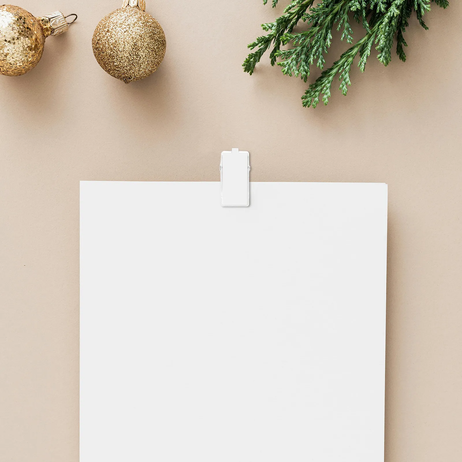 50Pcs 투명 자체 접착 스프링 클립 플라스틱 배지 홀더 ID 카드용 클립 이름표 사무실 무역 박람회 벽걸이