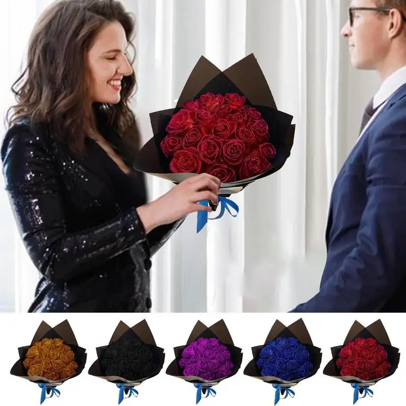 

Glitter Roses Bouquet Romantic Foam Eternal Floral Home Party Decoration DIY Wedding Bridal Bouquet For Girlfriend Wife gifts