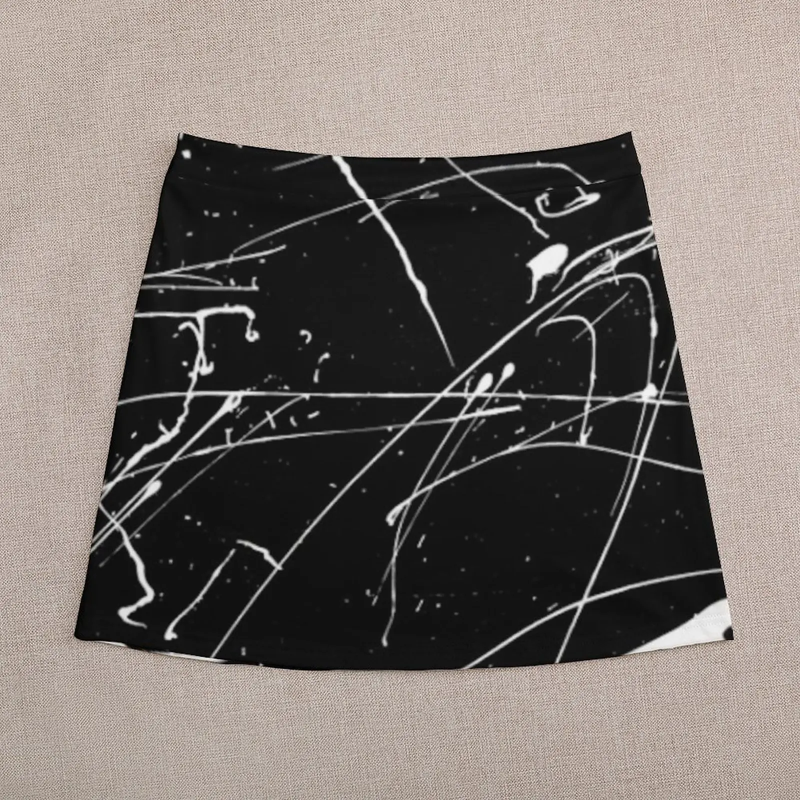 MONOCHROME MINIMALISM SPLATTER ABSTRACT PATTERN Mini Skirt Sexy mini skirt Woman skirts
