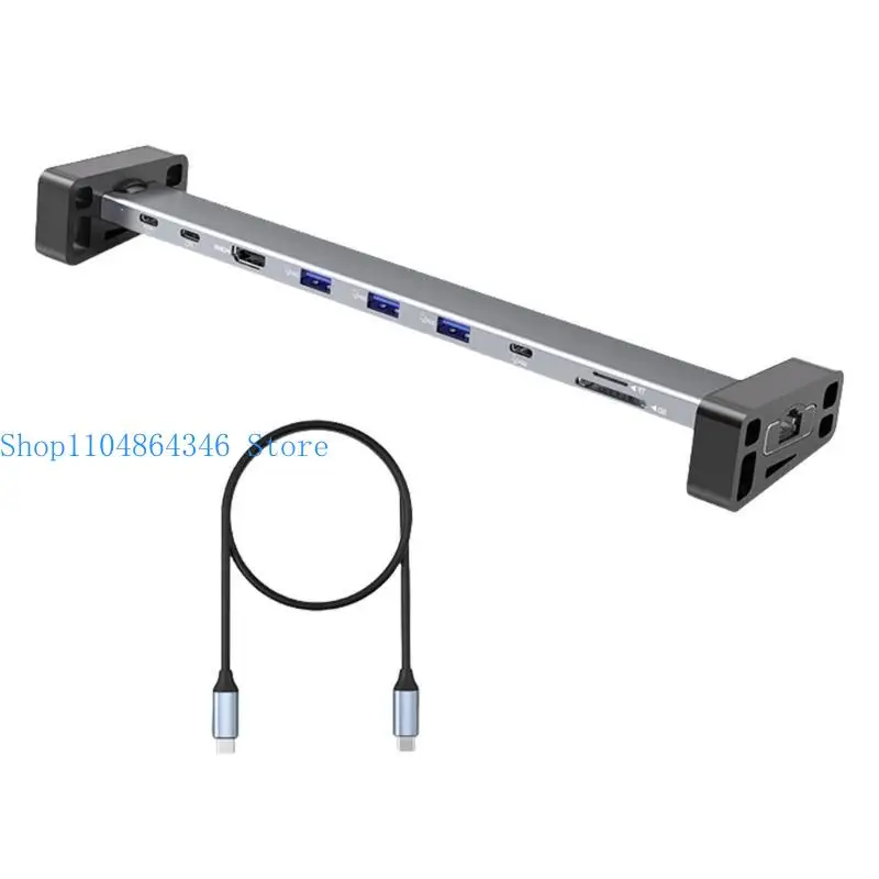 5asd Essential 9포트 USB C 어댑터 도킹 스테이션 PD100W, 더블 카드 리더기 및 이더넷 1000M으로 생산성 향상