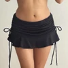 HEYounGIRL Low Waisted Ruffles Mini Skirt Black Skinny Drawstring Sexy Y2K Short Skirts Fashion Summer Casual Outfits Ladies 5