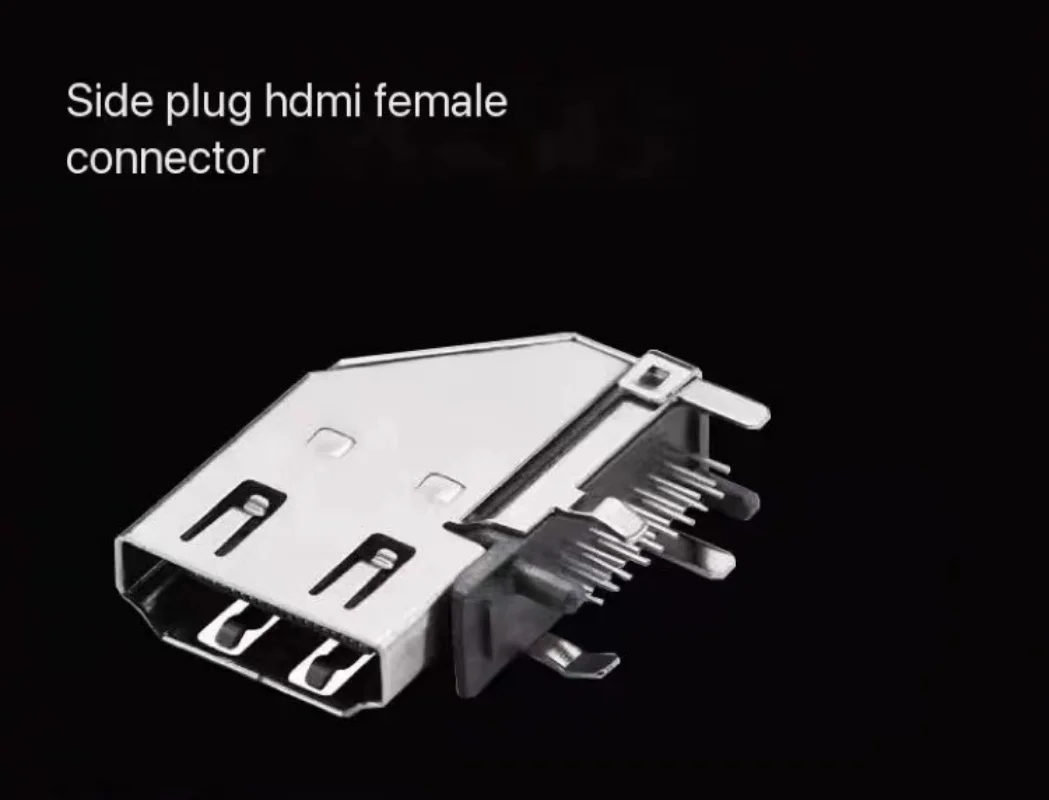 5 Stück HDMI-Seiten buchse Steckdose Kupfers chale vergoldet Nickel gebogen Fuß 90 Grad industrielle Steuerung Motherboard-Schnitts telle Stecker