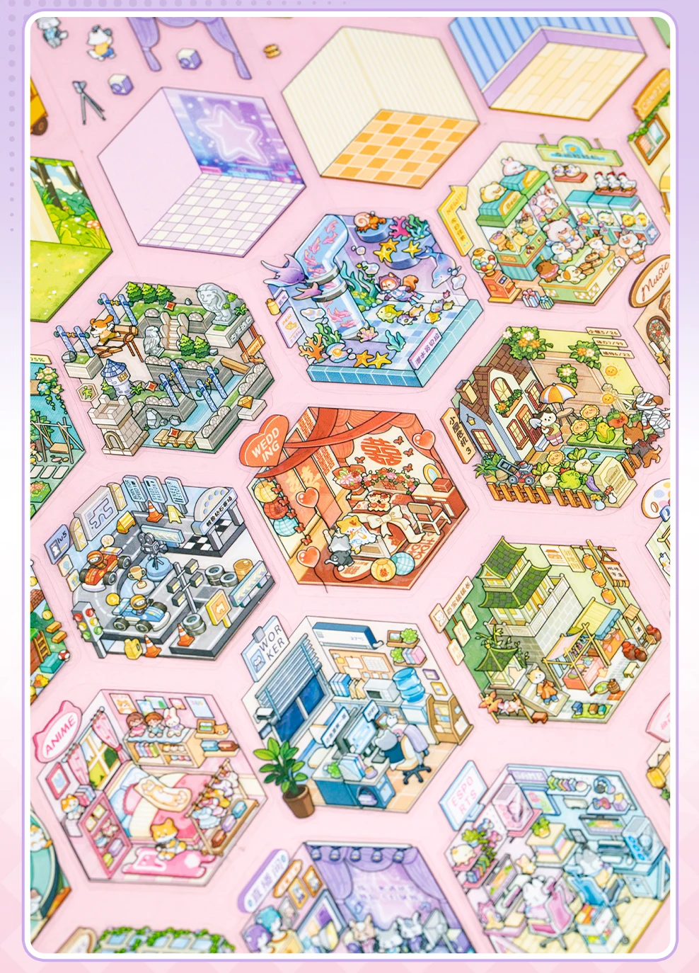 13 Sheets/Book Mini Cute Micro Landscape Stickers for DIY Scrapbooking Phone Case Decoration Student Reward Arts and Crafts