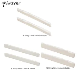 Miwayer 12 ,6 String 6 String Classical Guitar Bone Saddle, Guitar Bridge Saddles, Cut from Whole Bones