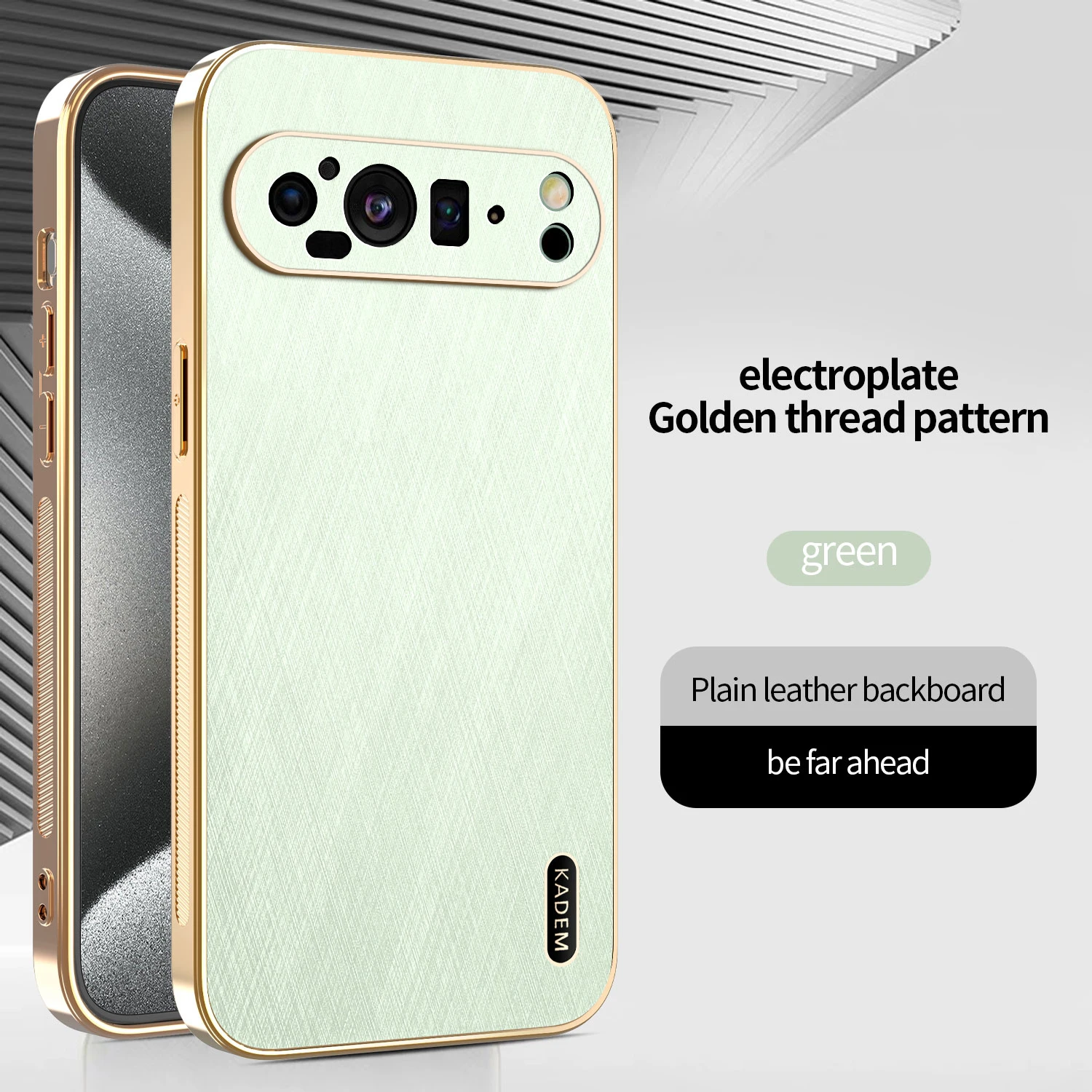 Elegant Gold Silk Skin Leather Shockproof Case
