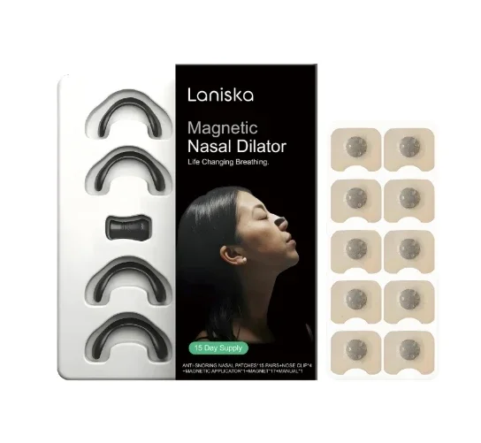 30 Skin Safe Magnetic Nose Strips,Sport Nasal Dilator,Intake Breathing Nasal Strip Starter Kit Boost Oxygen Snore Reducing Aids