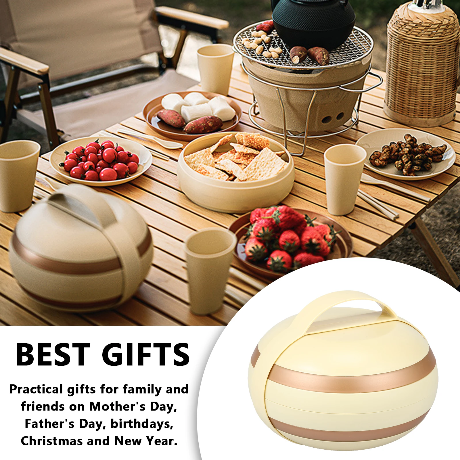 17Pcs Camping Dinner Set for 4 People Camping Plates and Bowls Set Stackable Picnic Dinner Lightweight Crockery