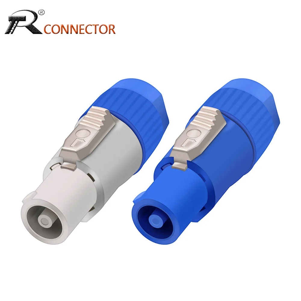 Pinos ac Powercon Conector Macho Plugue Nac3fca Nac3fcb ac Power Plug 20a 250v para Luz de Palco Led Tela Azul Branco 10 Pcs