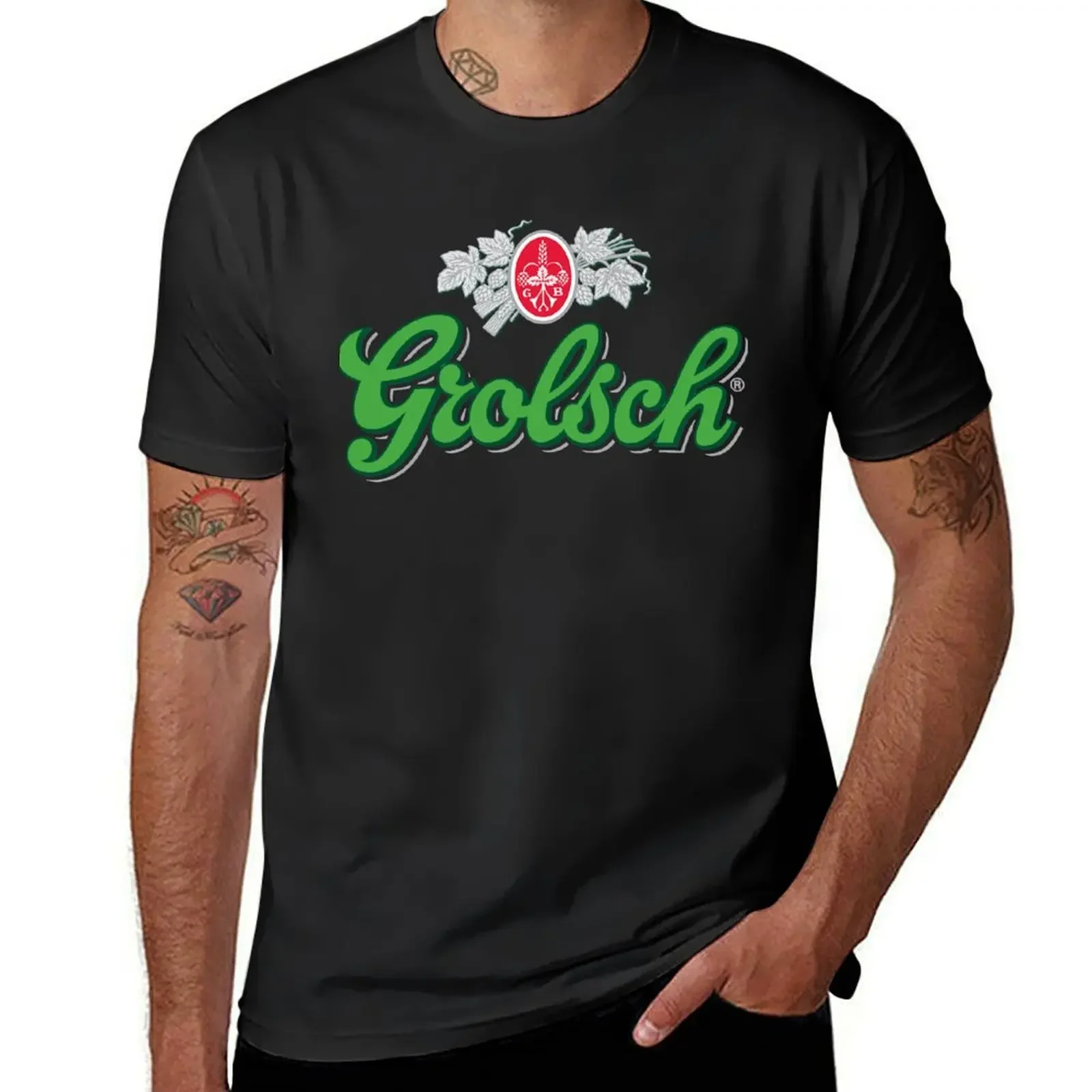 

Модная аниме одежда, блузка, футболки для мужчин, упаковка, футболка Grolsch 1, Корейская мужская одежда, графические большие размеры, летние топы в стиле Харадзюку