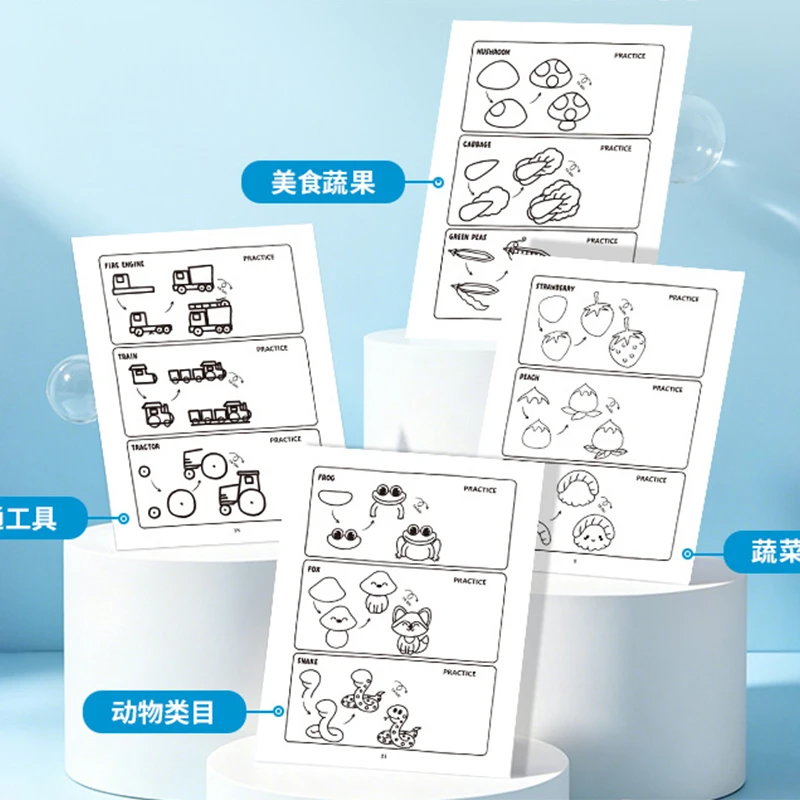 Come disegnare tutto: libro di disegno passo dopo passo per bambini, tutorial semplice per schizzi, quaderno da colorare, guida alla disegno - immagine 5