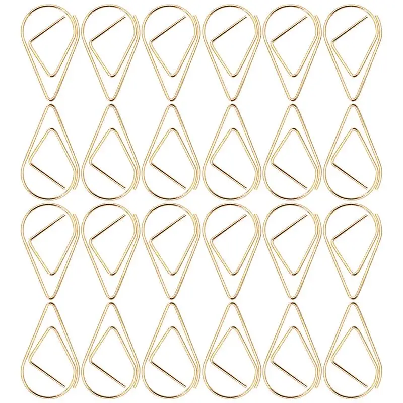 100pcs Paper Clips Drop Shaped Paper Clips Creative Paper Clips Document Paper Clips Crafts Books Readers Children Collection 100pcs mini paper clips document multi use craft clips metal paper clips decorative clips