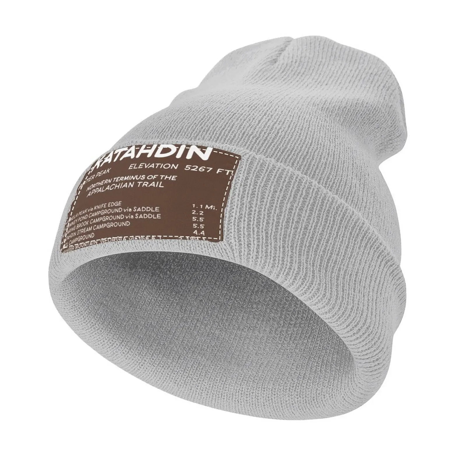 

Mount Katahdin peak sign Knitted Cap Hat Luxury Brand Big Size Hat New In Hat sun hat Cap Female Men's