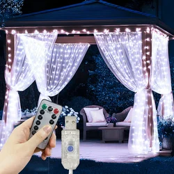 Fairy Lights USB Curtain LED String Lights for Festive Home Decoration (White Light)