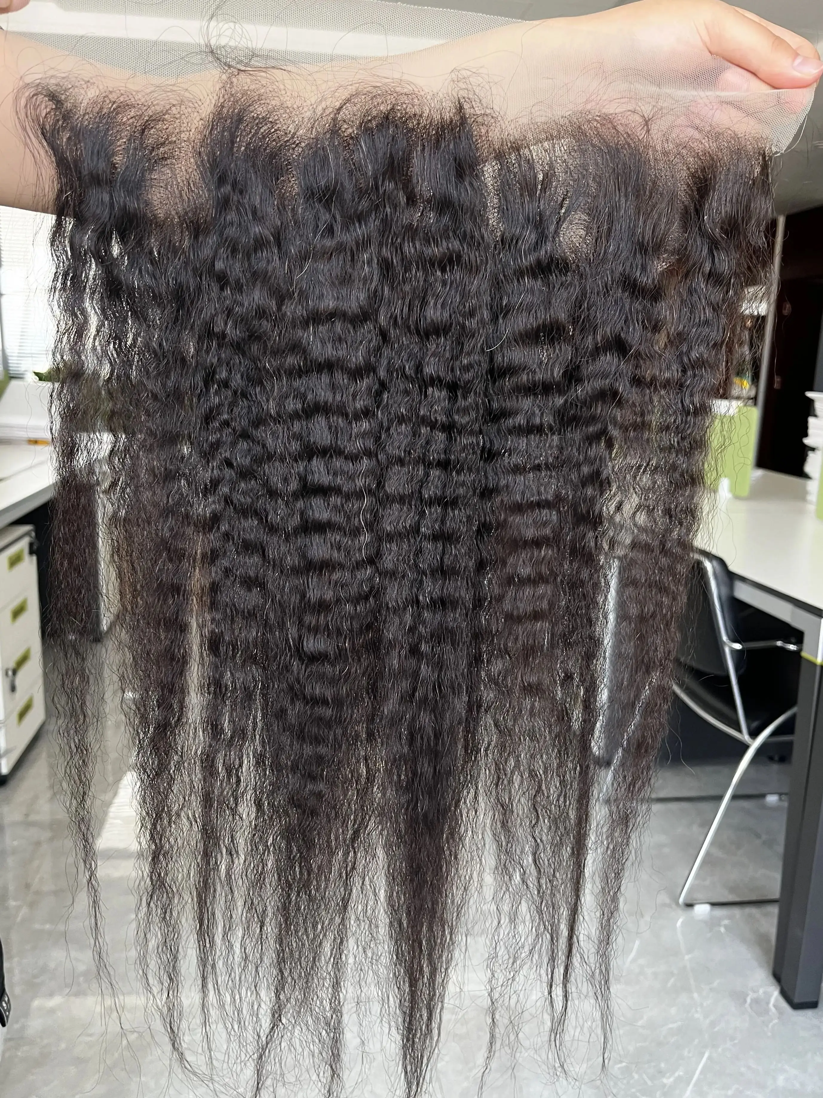 100% Human Hair 13x4 4x4 5x5 Lace Frontal Yaki Straight Free Part Pre-Plucked Transparent Lace Afro Kinky Straight Remy Hair