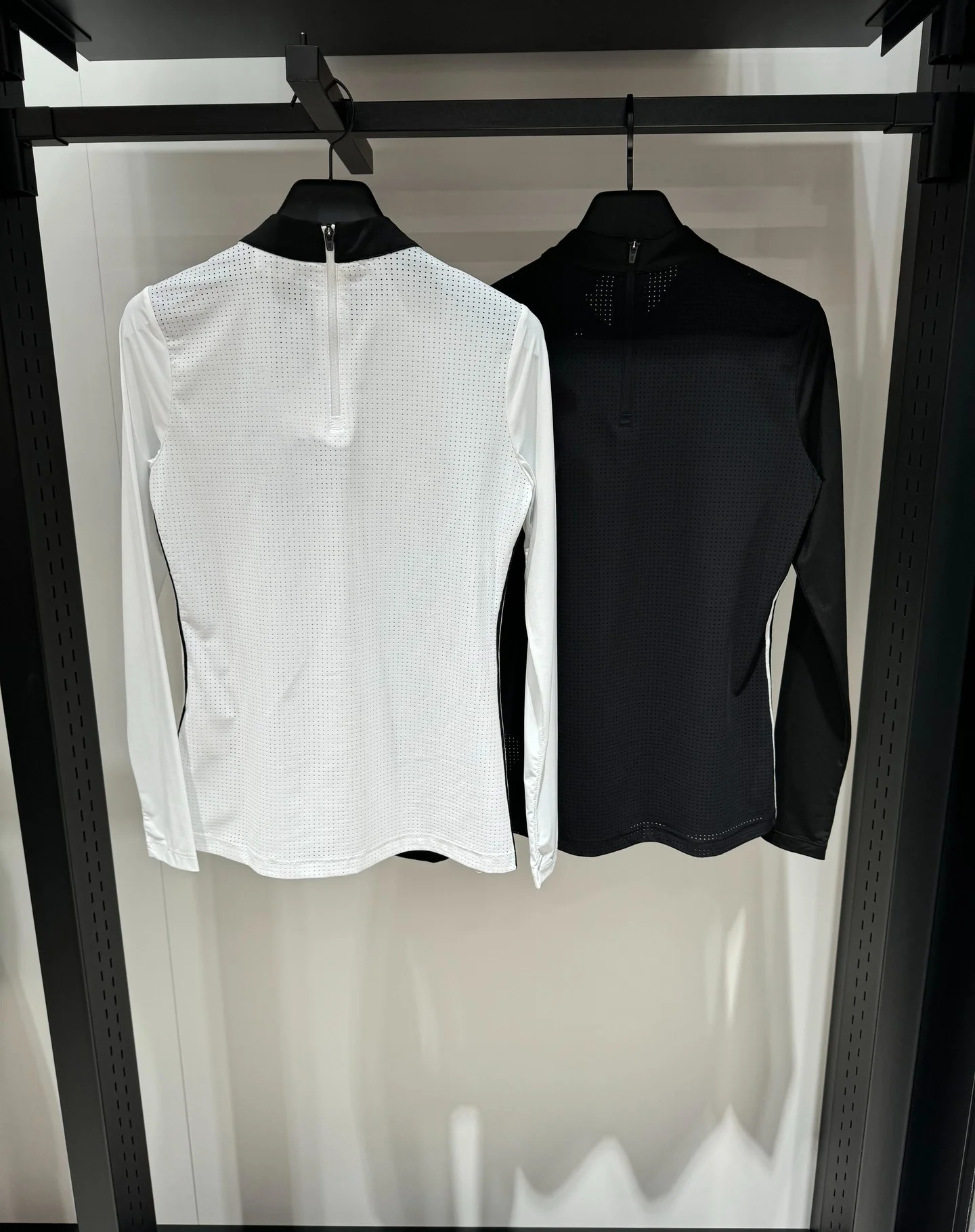 New spring summer thin stretch mesh back long sleeves golf shirt for women zippered sun blocker sports clothes top