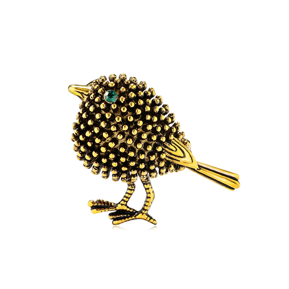 Vintage Sparrow Brooches Alloy Bird Animal Lapel Pins Brooch Luxury Designer For Women Clothing Suit Party Office Accessories