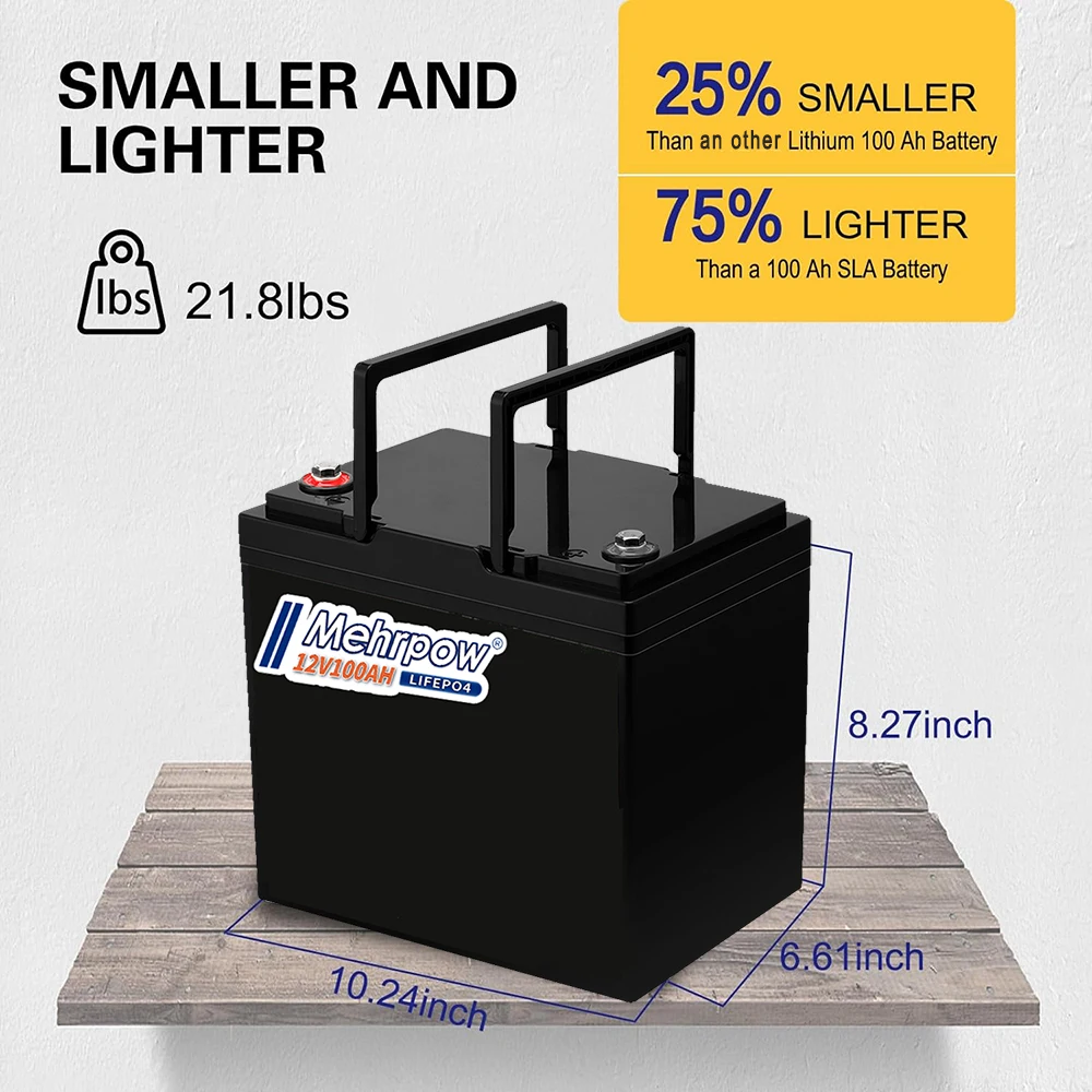 12V Lithium Iron Phosphate Battery 12.8V 100A LiFePO4 Built in BMS LiFePO4  Battery for Solar Power System RV Trolling Motor - AliExpress