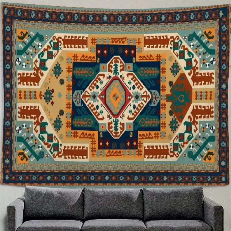 Persischer Wandteppich, Wandbehang, Stranddecke, Matratze, psychedelischer böhmischer Yoga-Matte, Mandala-Wandteppich – Detail 9