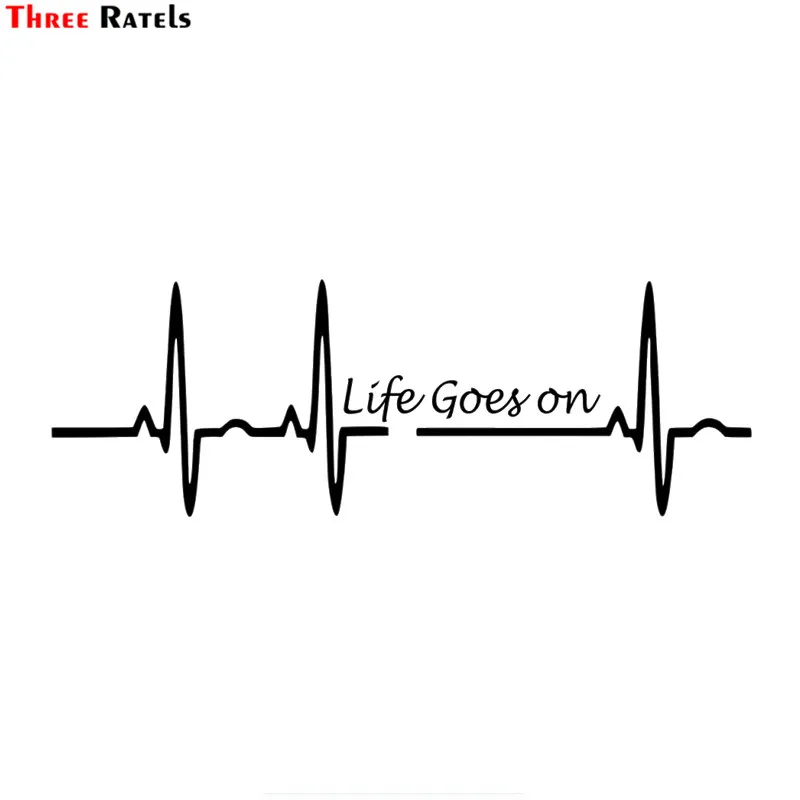 

Three Ratels FTZ-142# 30x10.2cm Heart Beat Trackpad Life Goes On Nice Decal Black Silver Vinyl Car Sticker