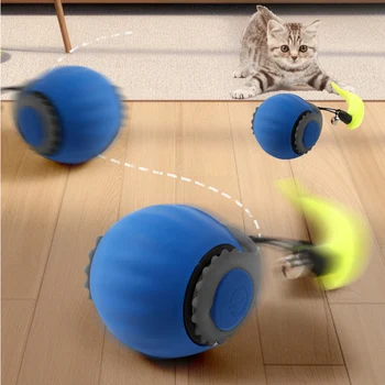 Cat Smart Interactive Toy USB Automatic Rolling Ball Kitten Teaser Training Toys Cat Self-moving Electric Toys Pet Accessories 1