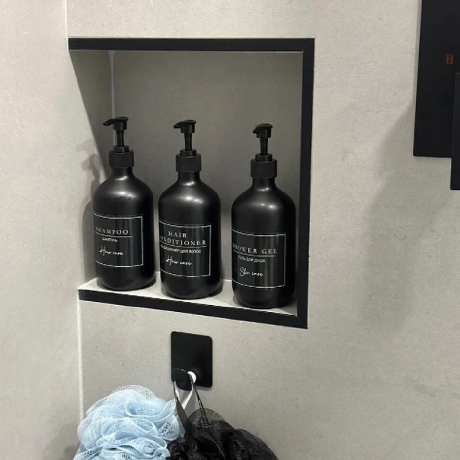 Soap Dispenser 500ml/16oz Refillable Shampoo Dish Soap Bottles Minimalist Black Lotion Bottle for Bathroom/Kitchen shampoo dispenser soap dispenser bottle