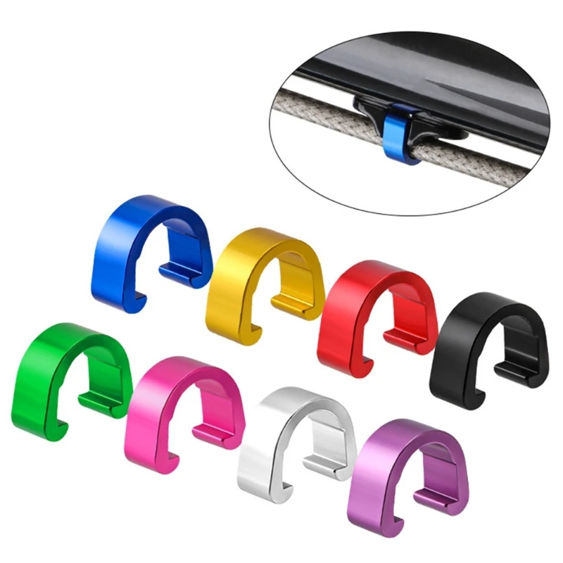 

10Pcs Bike Brake Cable Housing Clip Aluminum alloy Guide Brake Cable C-clip Guide Clamps for Mountain Bike Road Bicycles