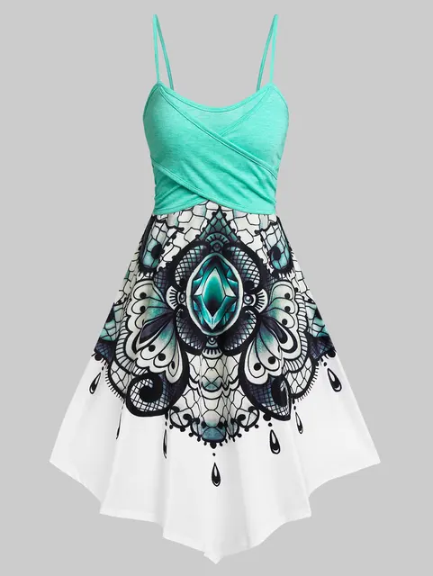 bohemian flower crossover empire waist dress