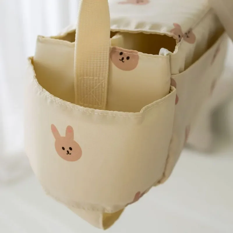 Korea Bear Mommy Bag Baby Stroller Bag Pram Organizer Cartoon Bottle Holder Baby Stroller Accessories Hanging Caddy Storage Bag 4