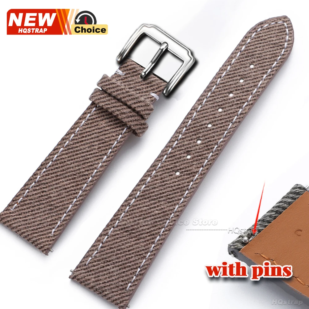 Vintage Leather Denim-Style Watchband Strap - Versatile Unisex Accessory