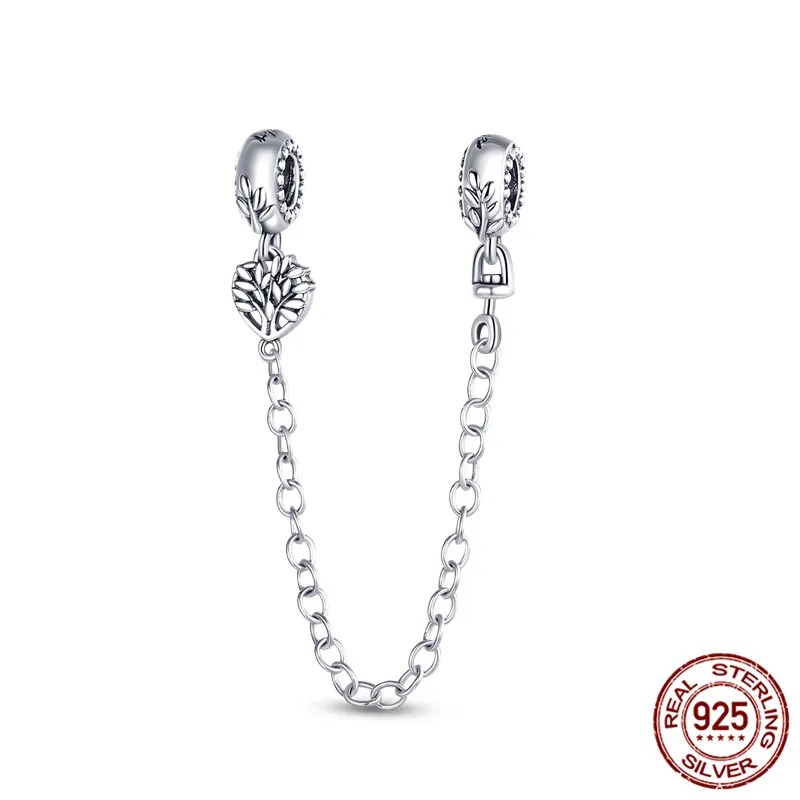 925 Sterling Silver Safety Chain Charm 