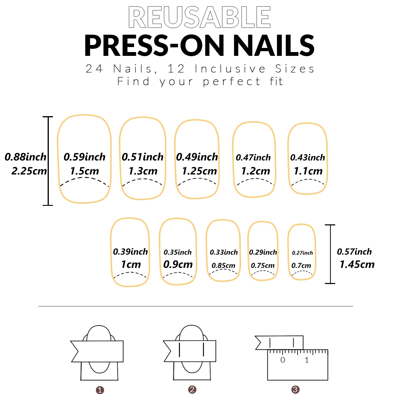 Faux Ongles Français Courts À Rayures Minimalistes Avec Lime_voghion.com
