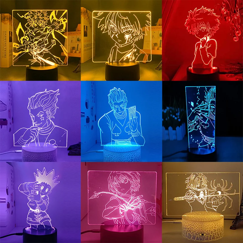 Hunter x hunter HxH killua hisoka kurapika хантер х для дома украшения ночник аниме фигурки декор