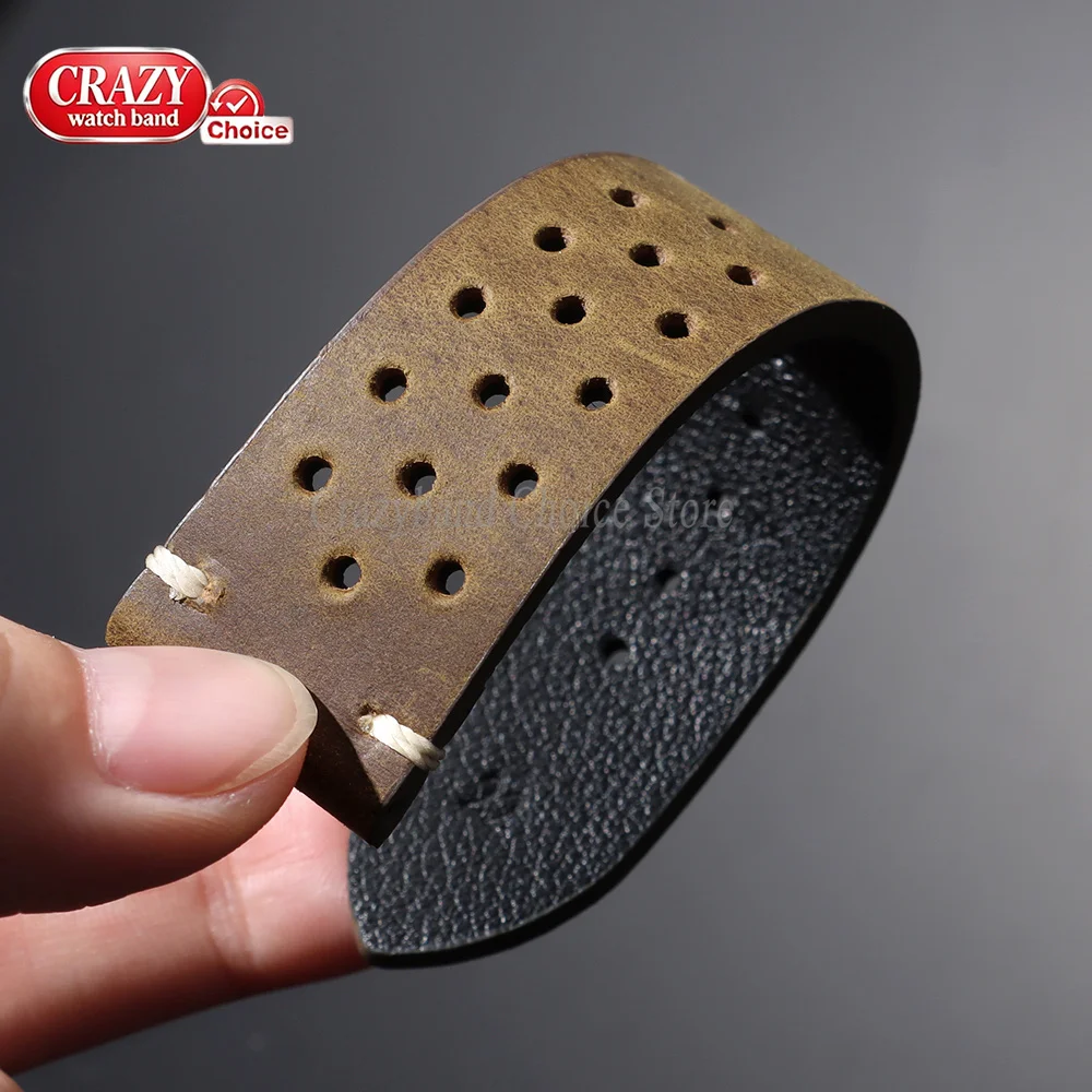 Elegant Handmade Leather Watch Band - Premium Cowhide in Brown & Black
