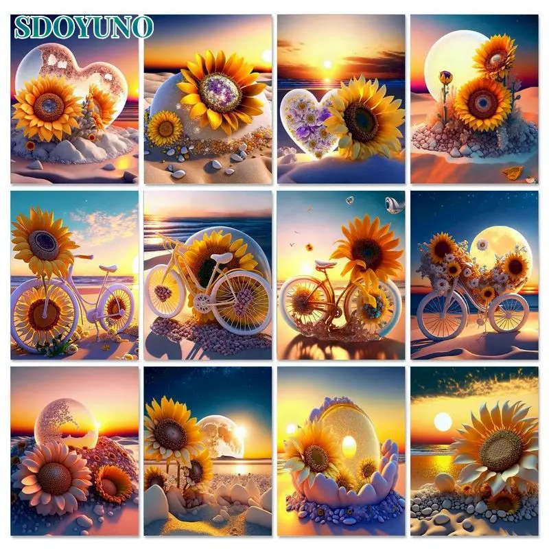 

SDOYUNO Paint By Number Landscape For Adults Children Drawing Picture By Numbers Flower Acrylic Paint On Canvas Home Decoration