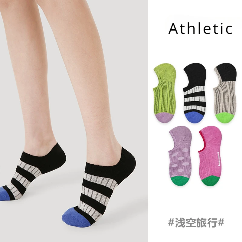 

Athletic Sock Ladies summer thin breathable socks Vintage color wicking sweat, deodorant and invisible boat socks