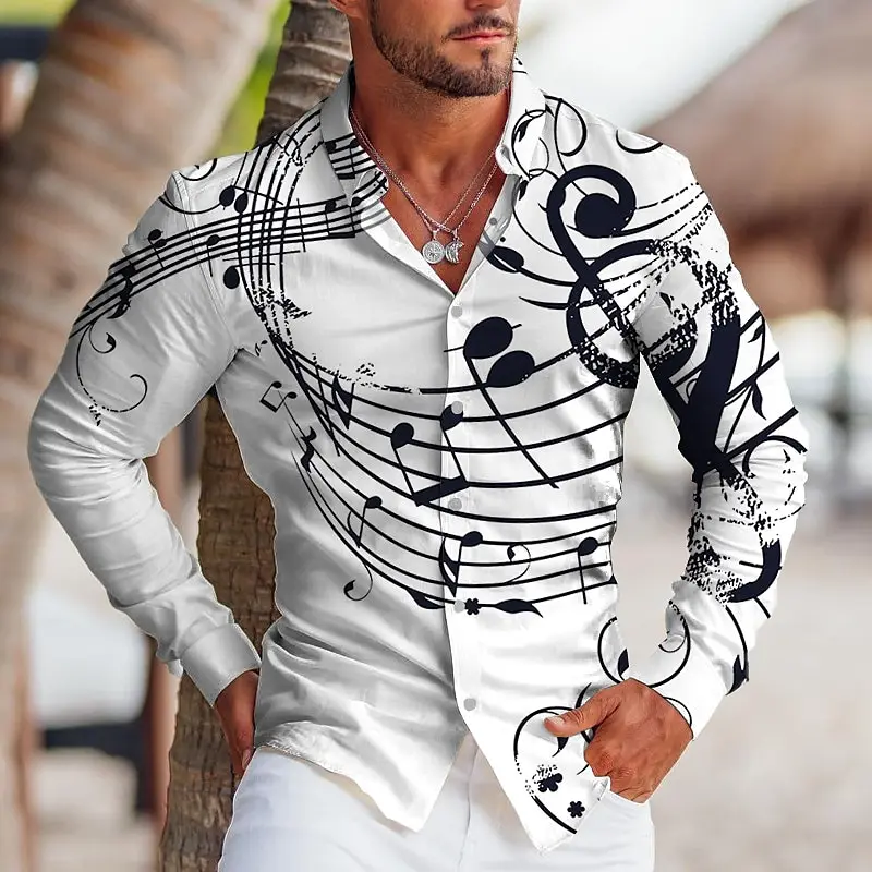 Men's Shirt Long Sleeve Printed Button Clothing Tropical Fashion Design Soft and Comfortable Tops for Men 2024