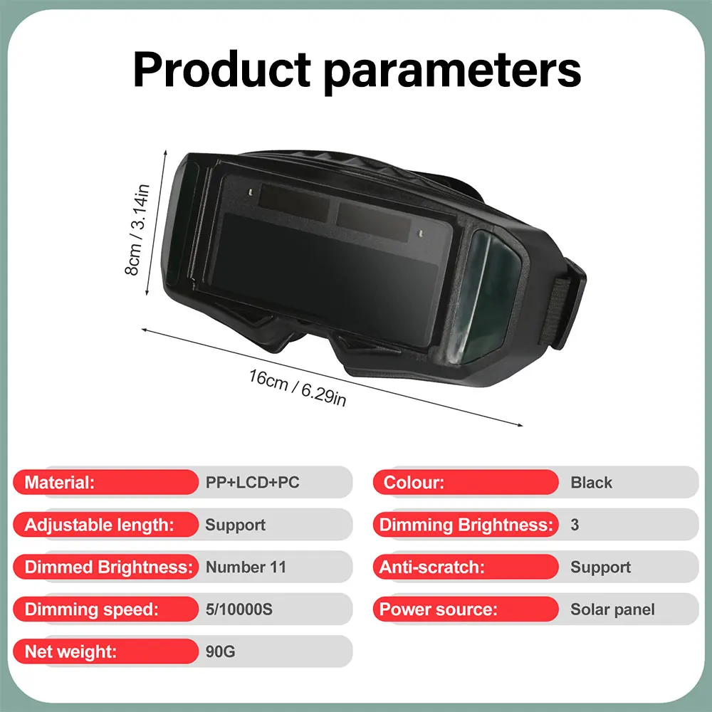 Advanced Auto-Dimming True Color Welding Goggles with Large View