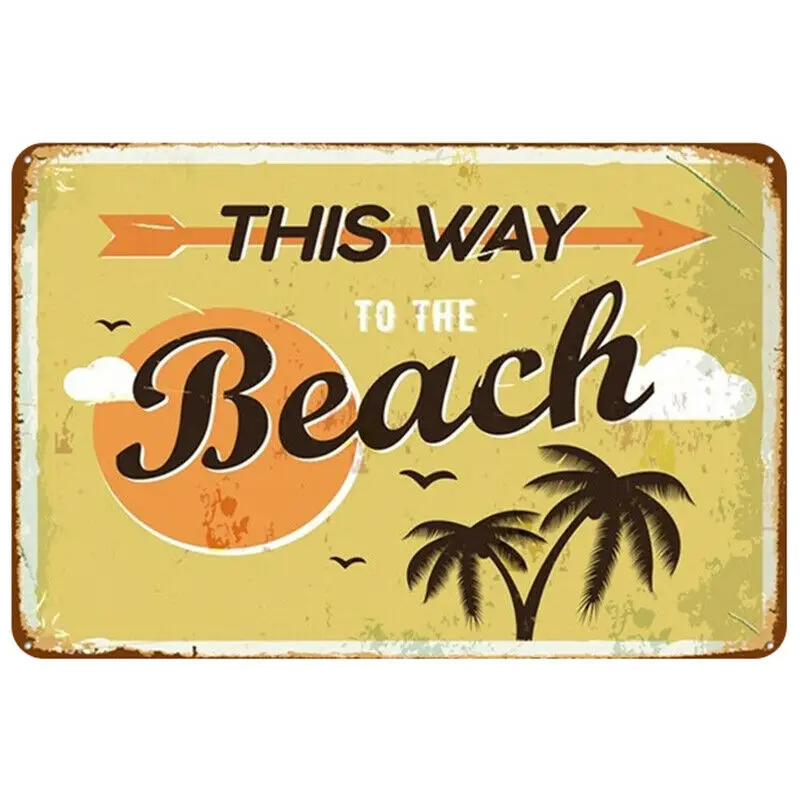 

Metal Tin Sign This Way To The Beach Sign Decor Bar Pub Home Vintage