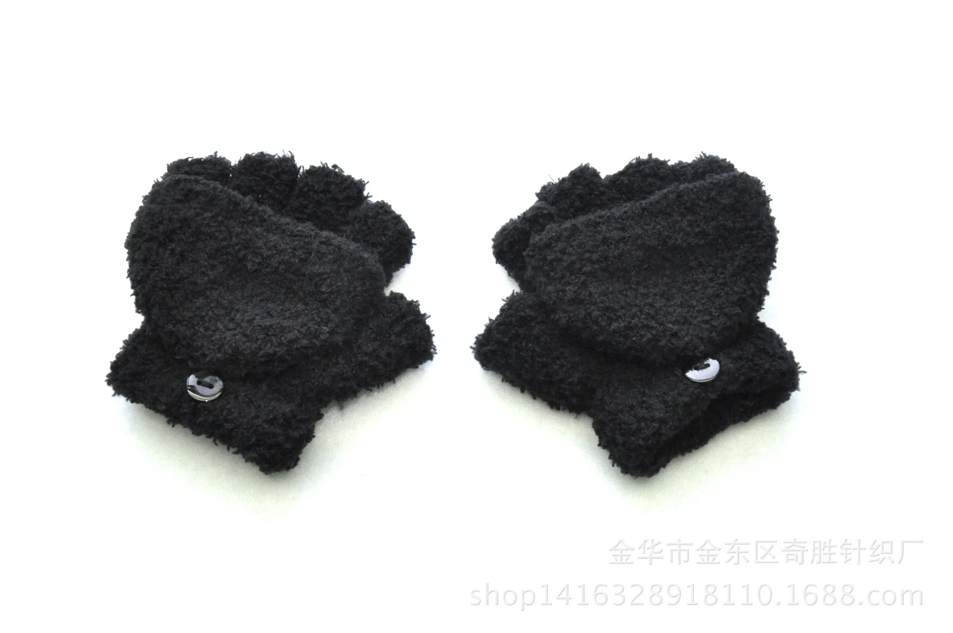 Kids Winter Warm Gloves 5-11years Baby Girls Baby Boys Cashmere Coral Fleece Thick Half Fingered Flap Mittens winter gloves baby mittens